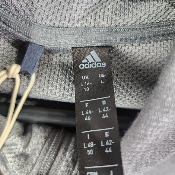 Mens Gray Adidas Pullover Sweatshirt Long Sleeve 1/2 Zip Mock Neck Size L - Picture 8 of 14